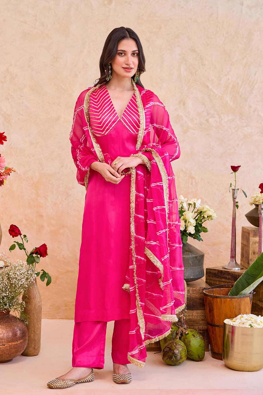 Aarzoo Pink Embroidered Kurta Set