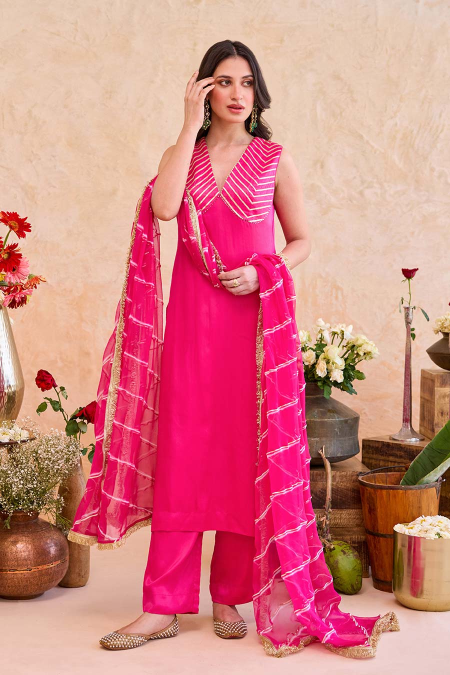 Aarzoo Pink Embroidered Kurta Set