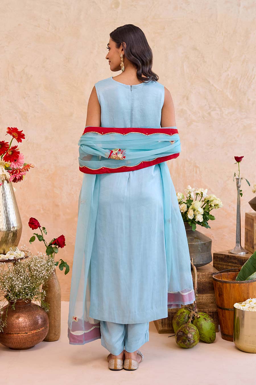 Vaidehi Blue Embroidered Kurta Set