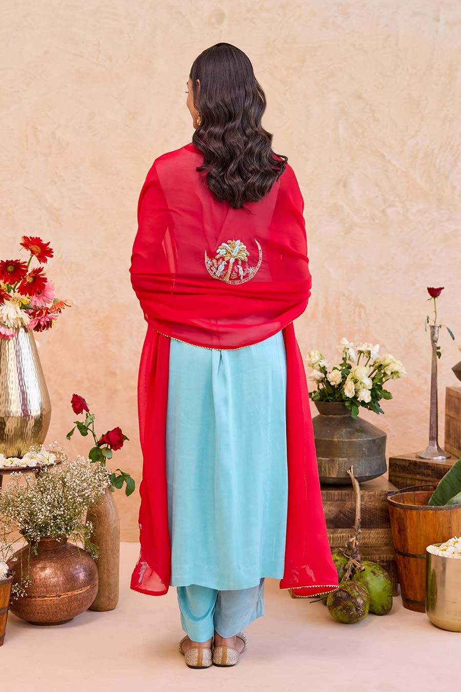 Noorani Blue Embroidered Kurta Set