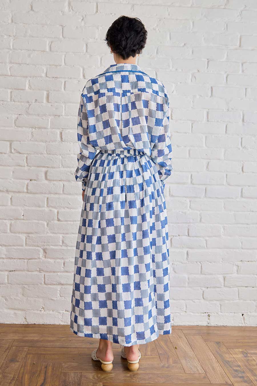 Blue Pixel Handblock Print Cotton Co-Ord Set