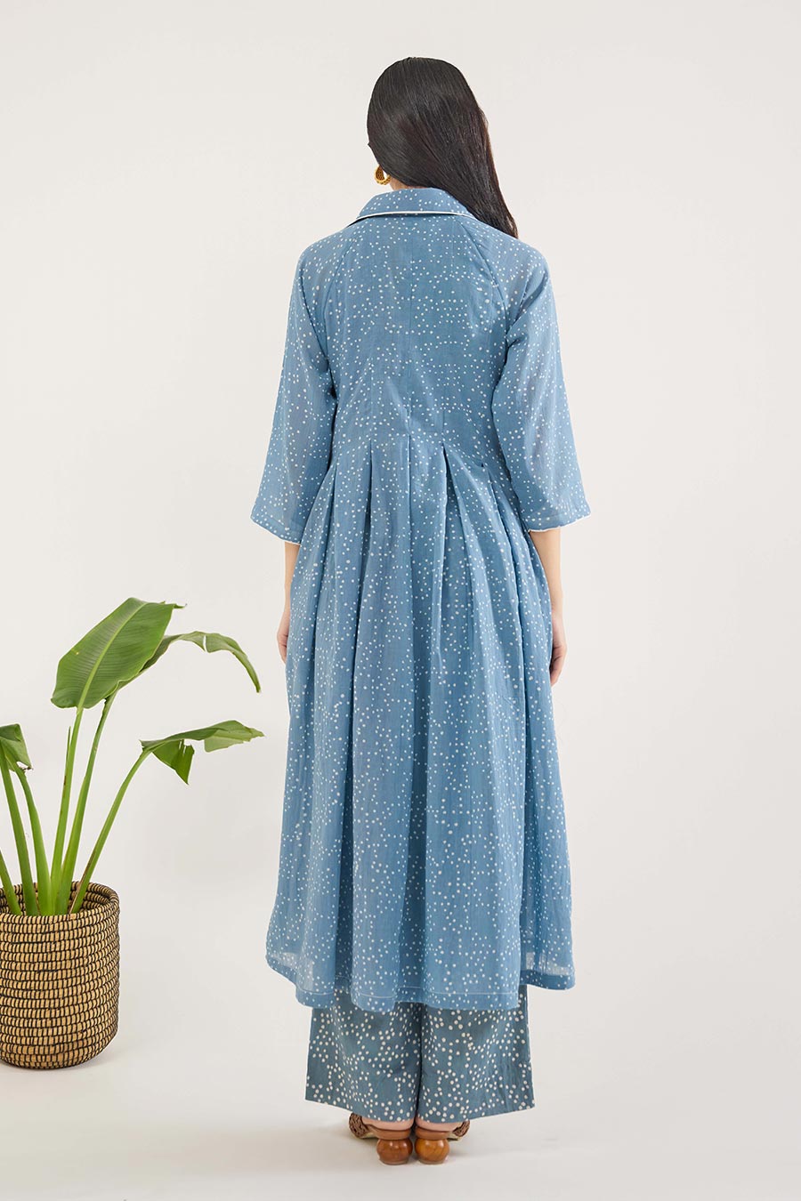 Dewdrop Dance Handblock Print Cotton Dress