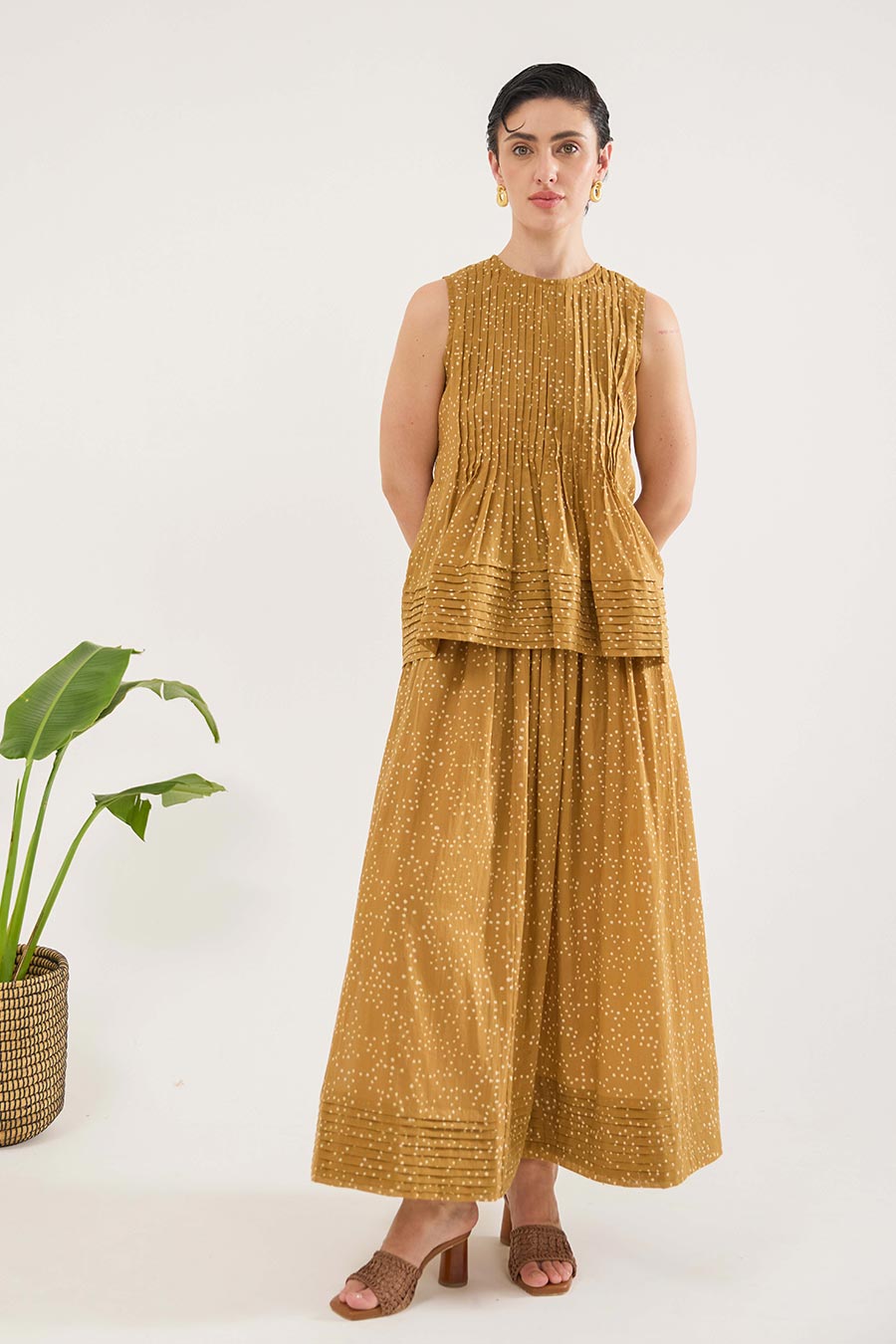 Mustard Mirage Handblock Print Co-Ord Set