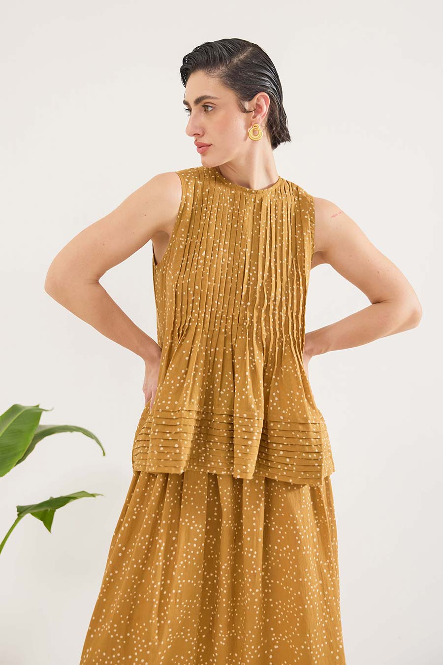 Mustard Mirage Handblock Print Co-Ord Set
