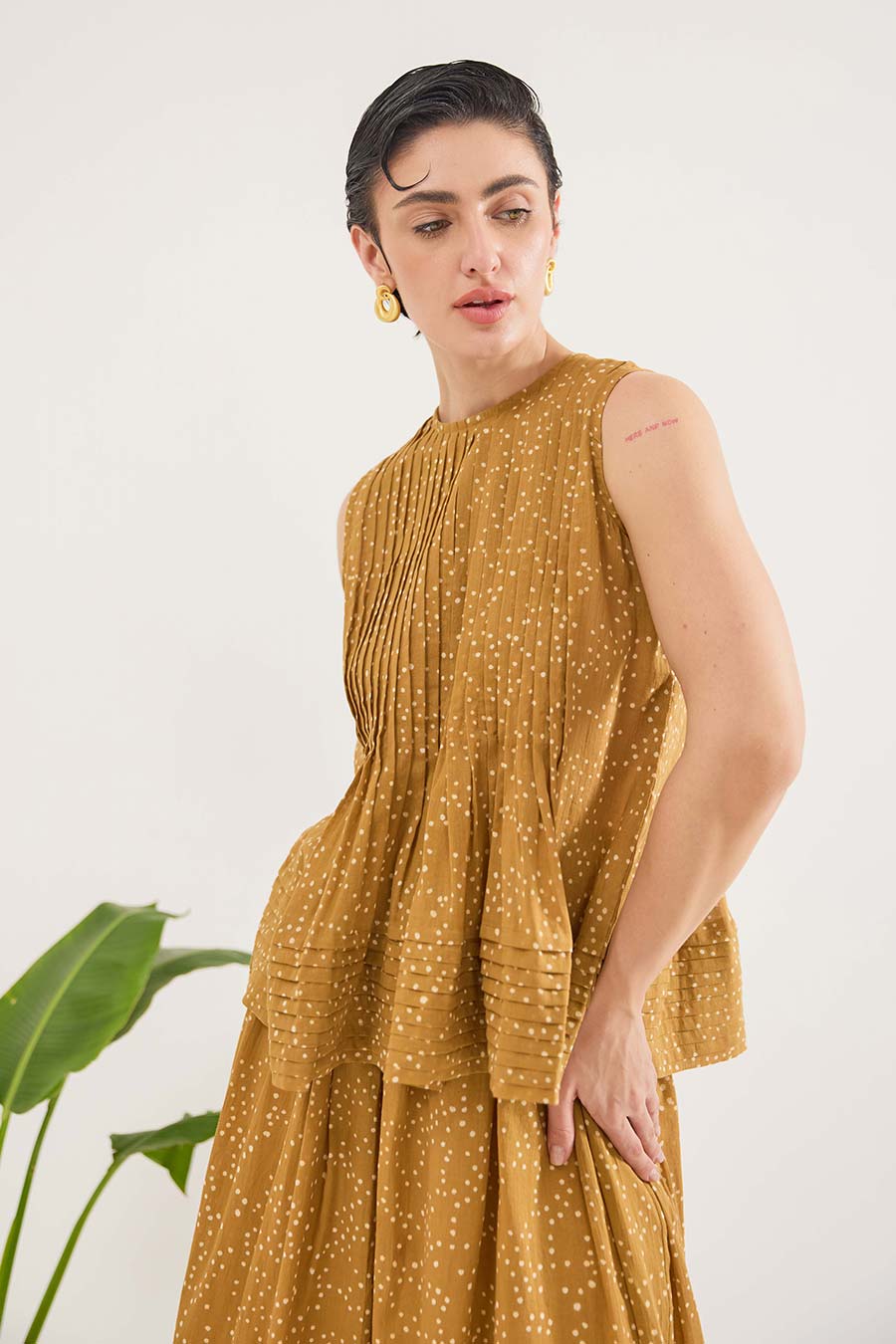 Mustard Mirage Handblock Print Co-Ord Set