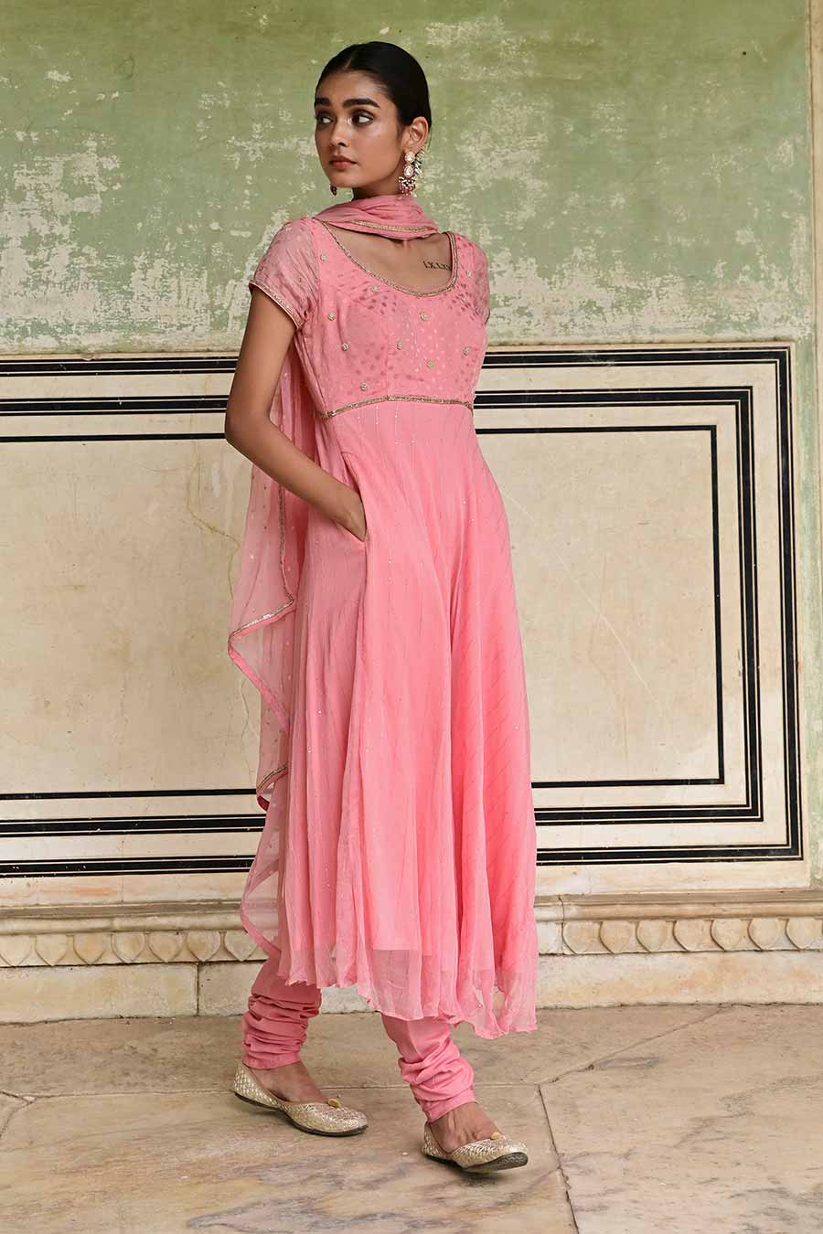 Gulbahar Pink Embroidered Kurta Set