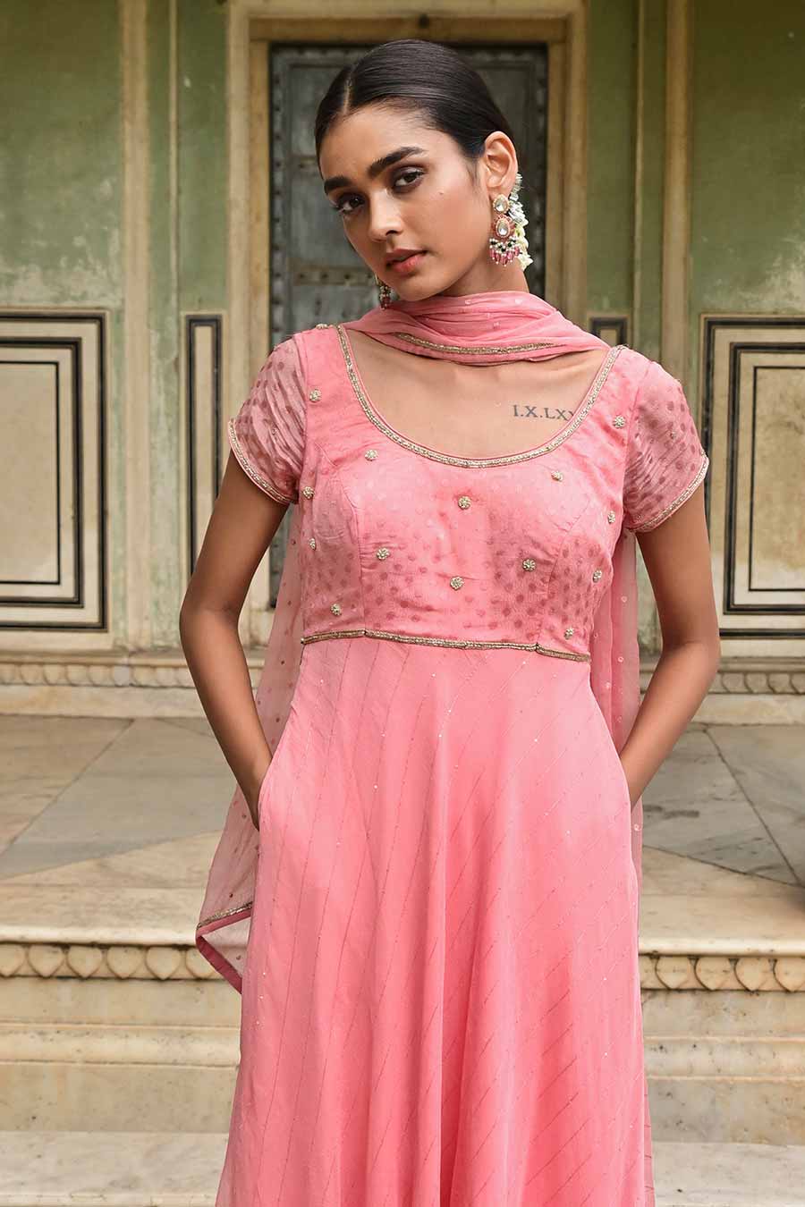 Gulbahar Pink Embroidered Kurta Set