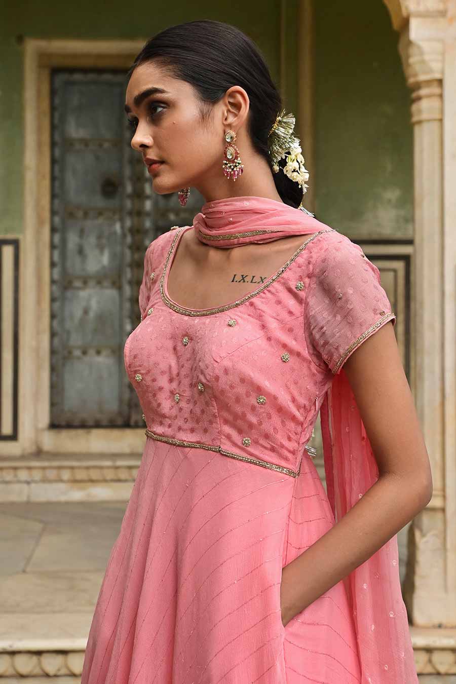 Gulbahar Pink Embroidered Kurta Set