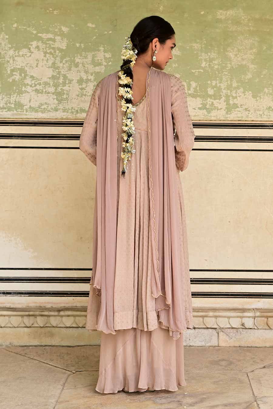 Gulnaar Beige Embroidered Kurta Set