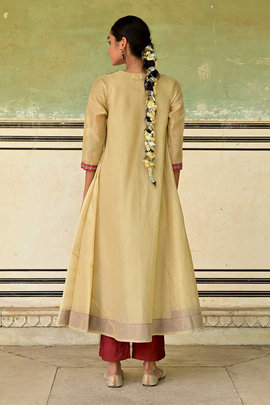 Afreen Golden Kurta & Pant Set