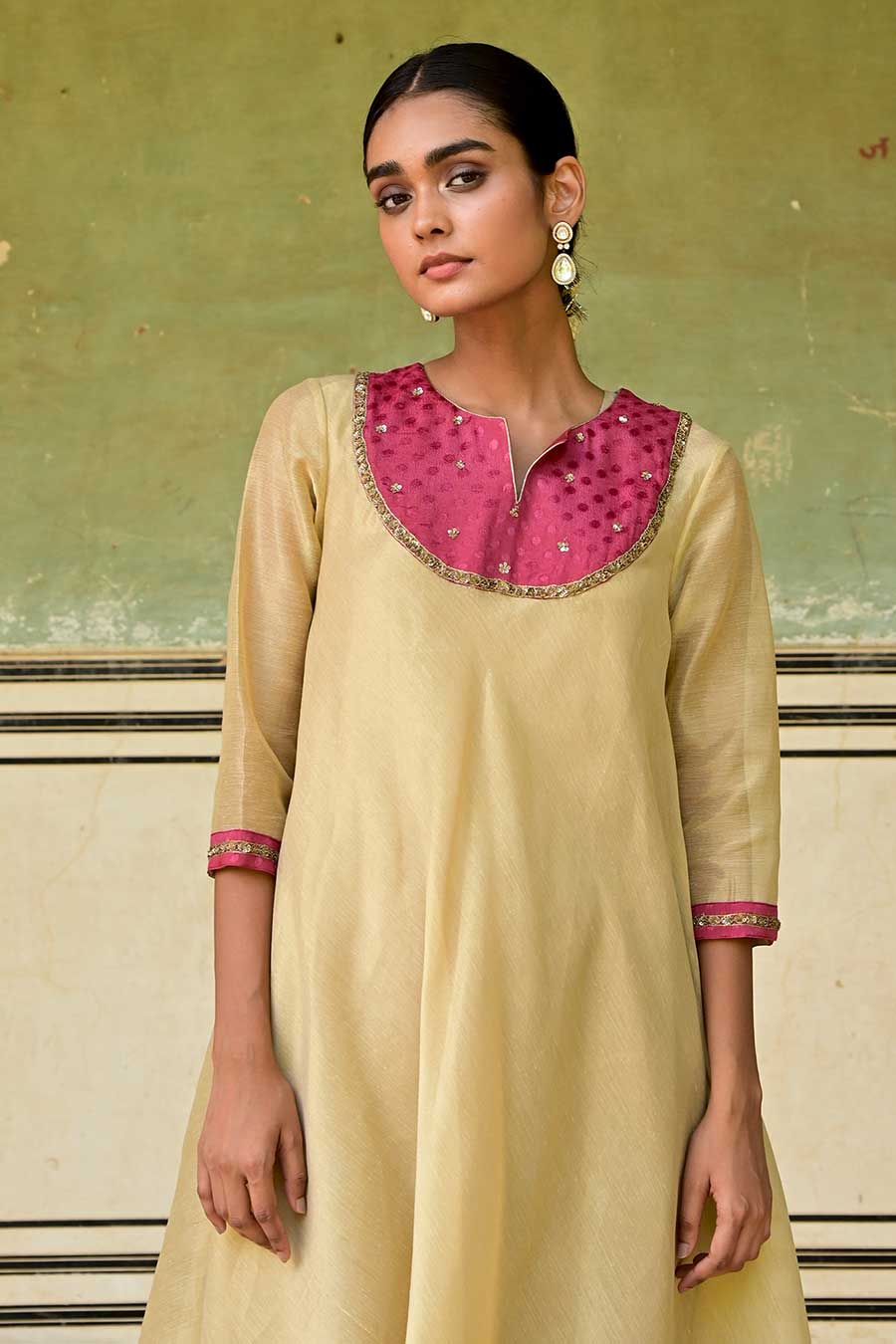 Afreen Golden Kurta & Pant Set
