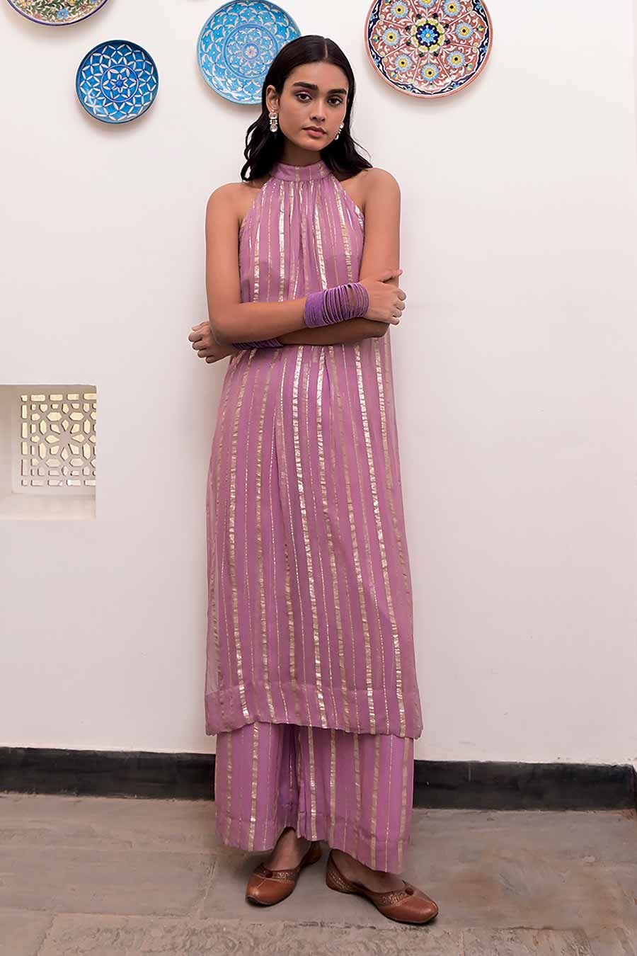 Gulabi Nagri Zari Textured Co-Ord Set