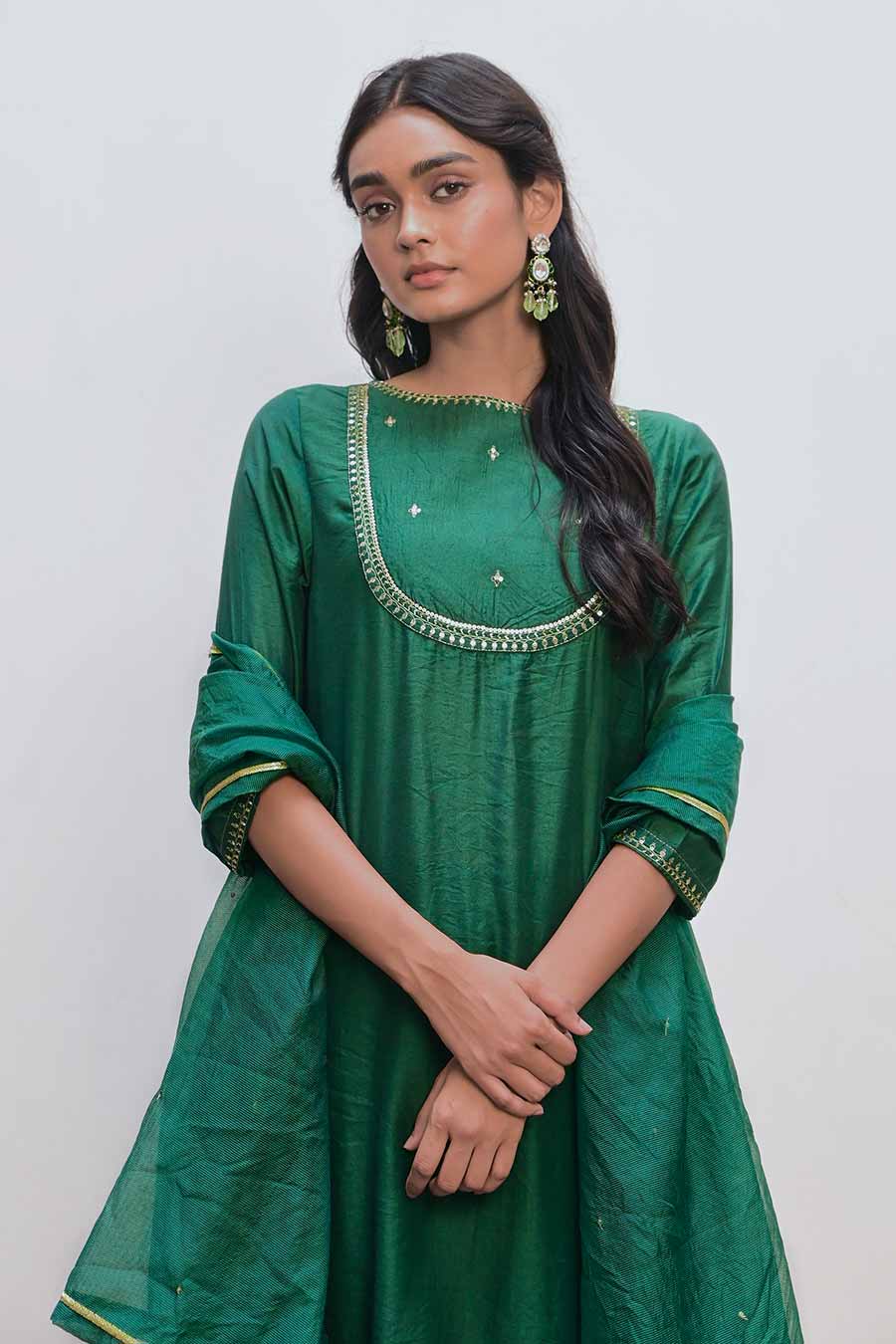 Bottle Green Naaz Kurta Set