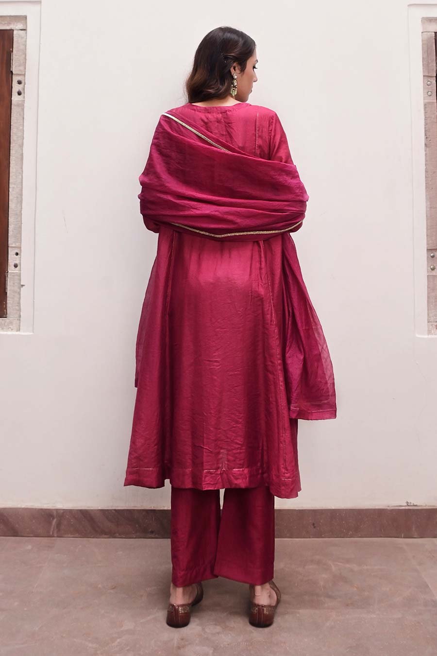 Wine Red Aiza Kurta Set