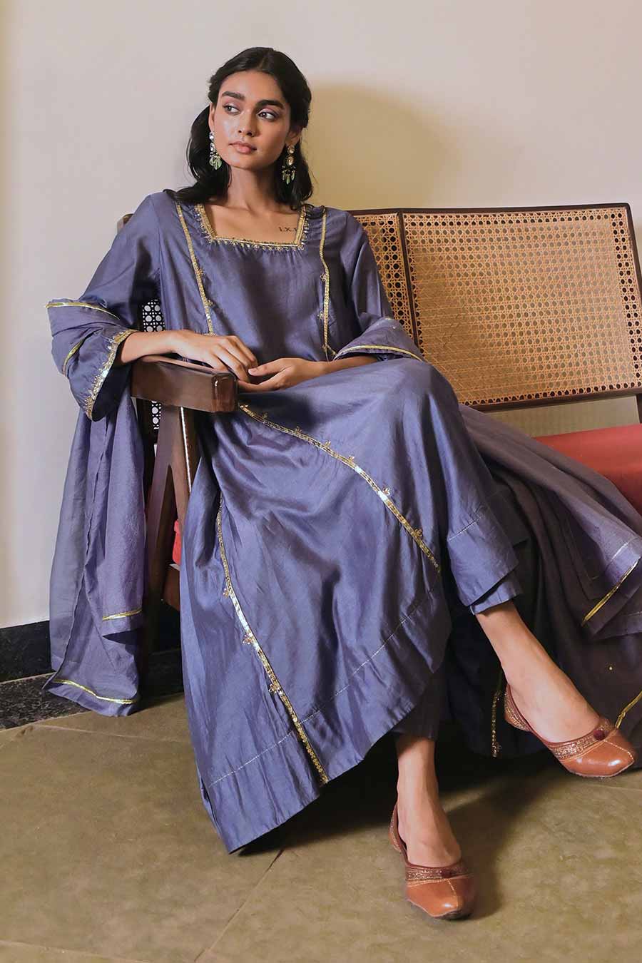 Berry Blue Shehnaaz Kurta Set