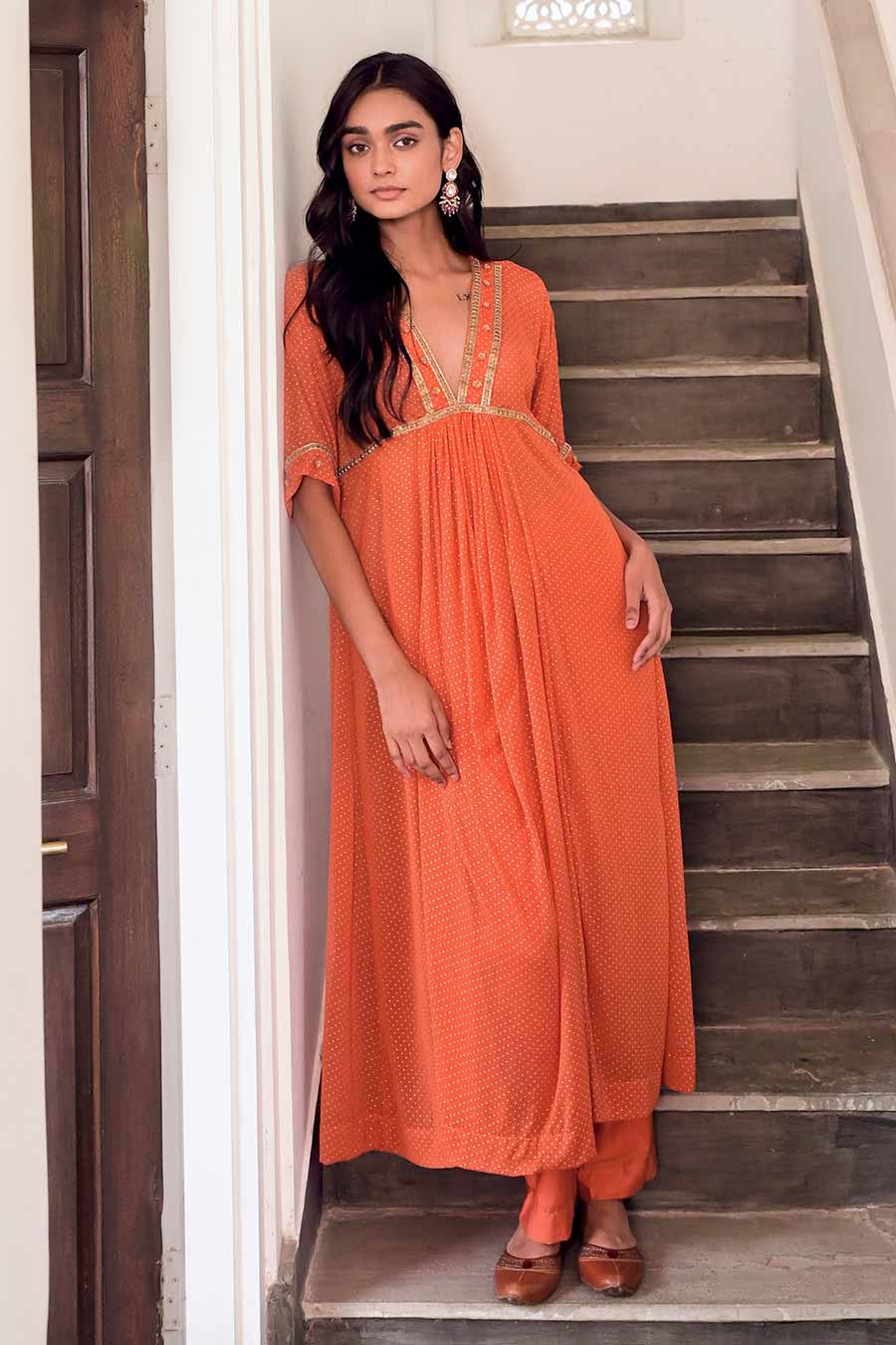Saffron Ira Kurta & Pant Set