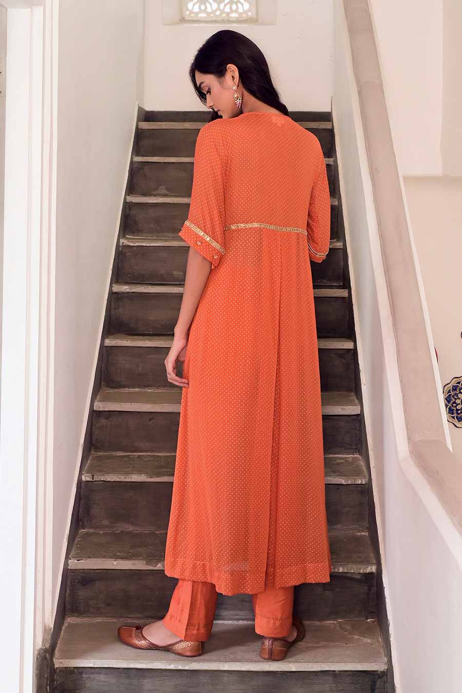 Saffron Ira Kurta & Pant Set
