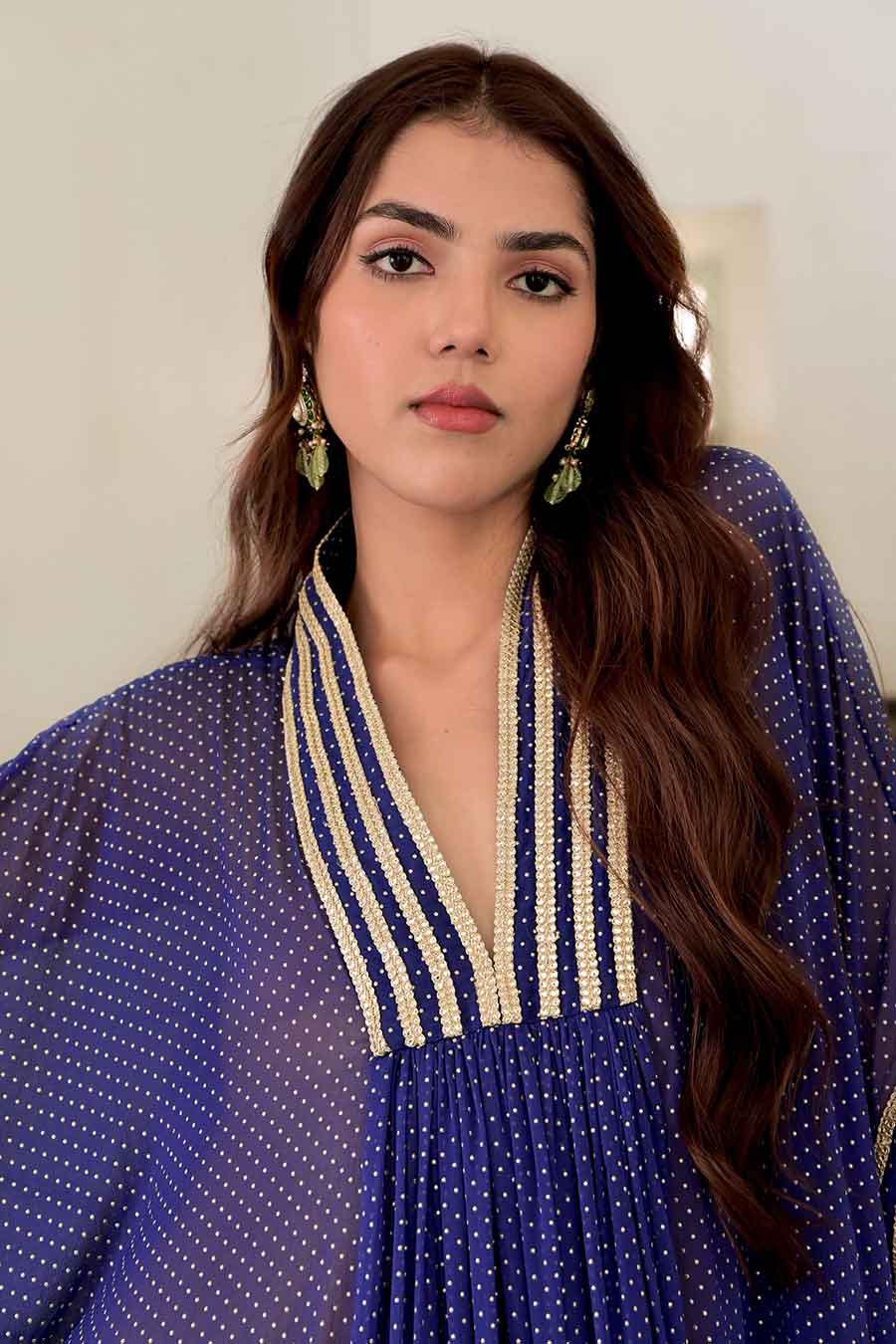 Midnight Blue Zara Kaftan Kurta & Pant Set