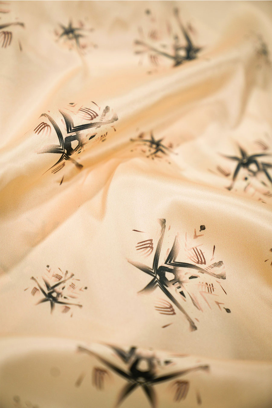 Beige Auralith Printed Cropped Shirt