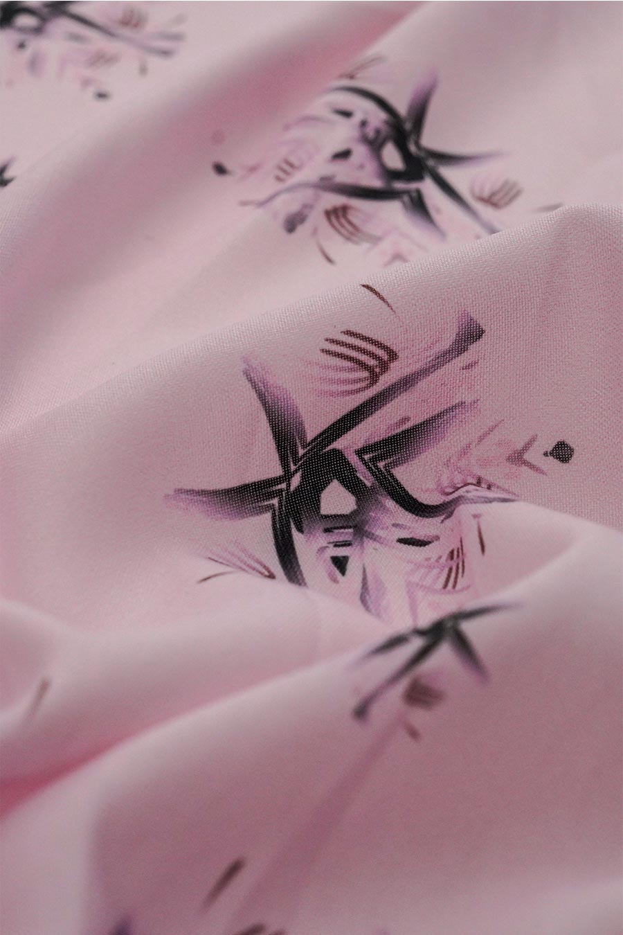 Pink Auralith Printed Cropped Shirt