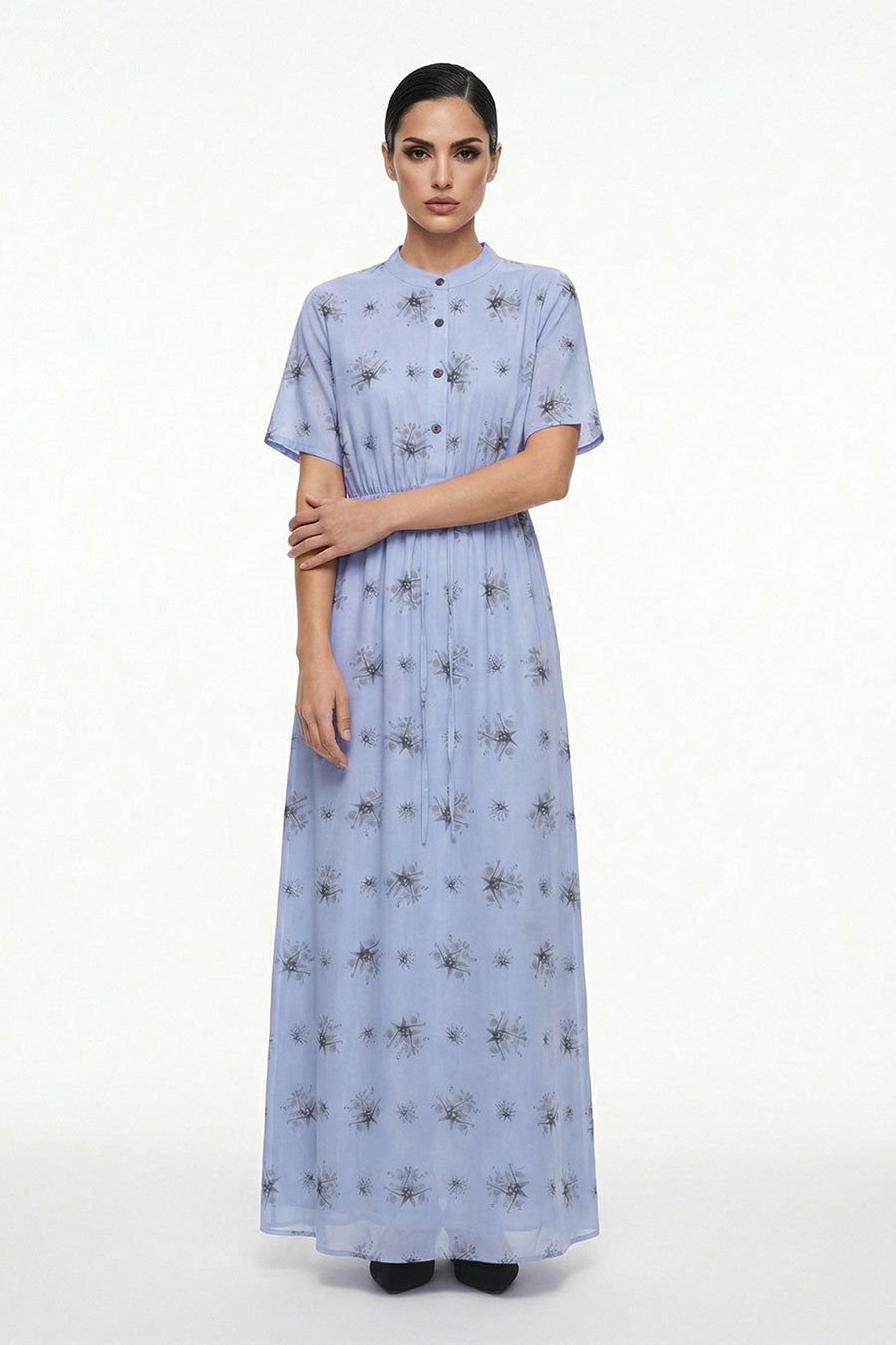 Blue Auralith Printed Maxi Dress