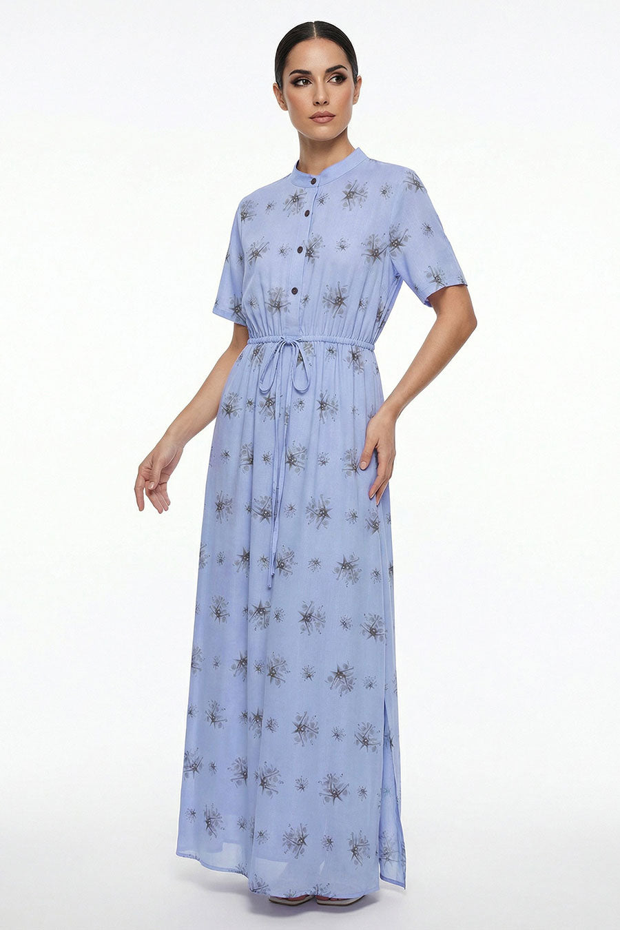 Blue Auralith Printed Maxi Dress
