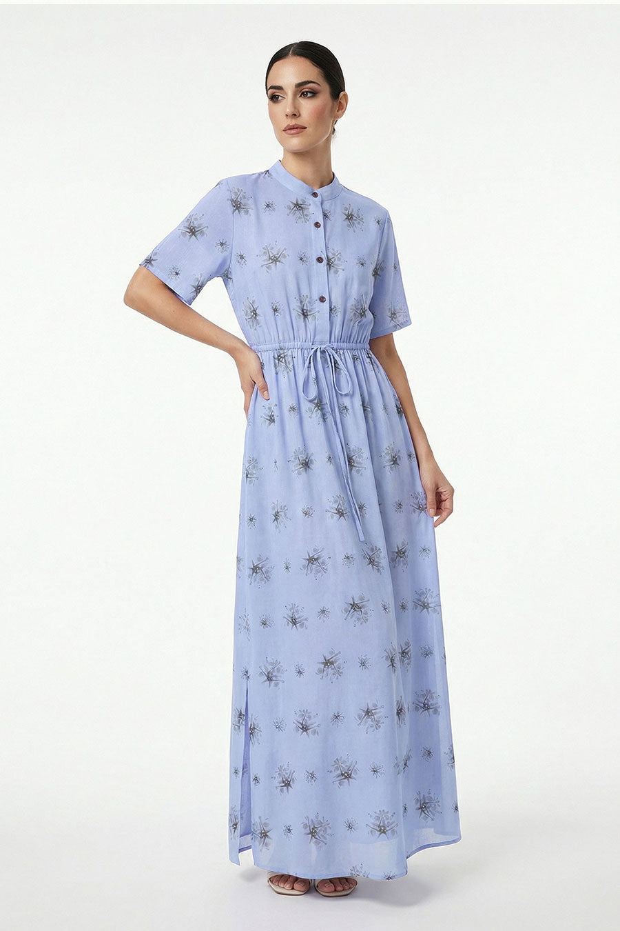 Blue Auralith Printed Maxi Dress