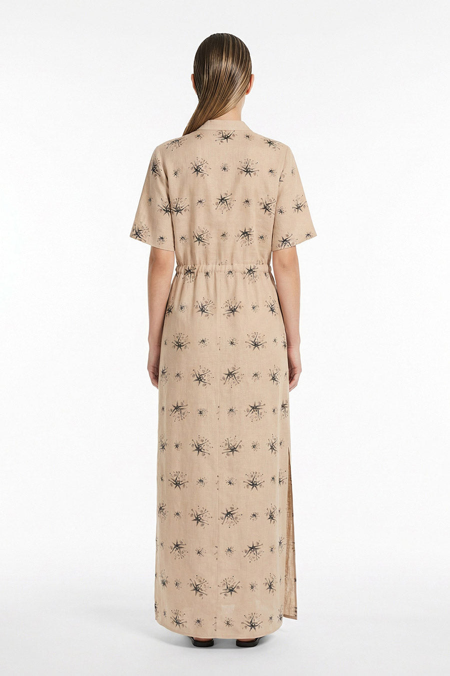 Beige Auralith Printed Maxi Dress