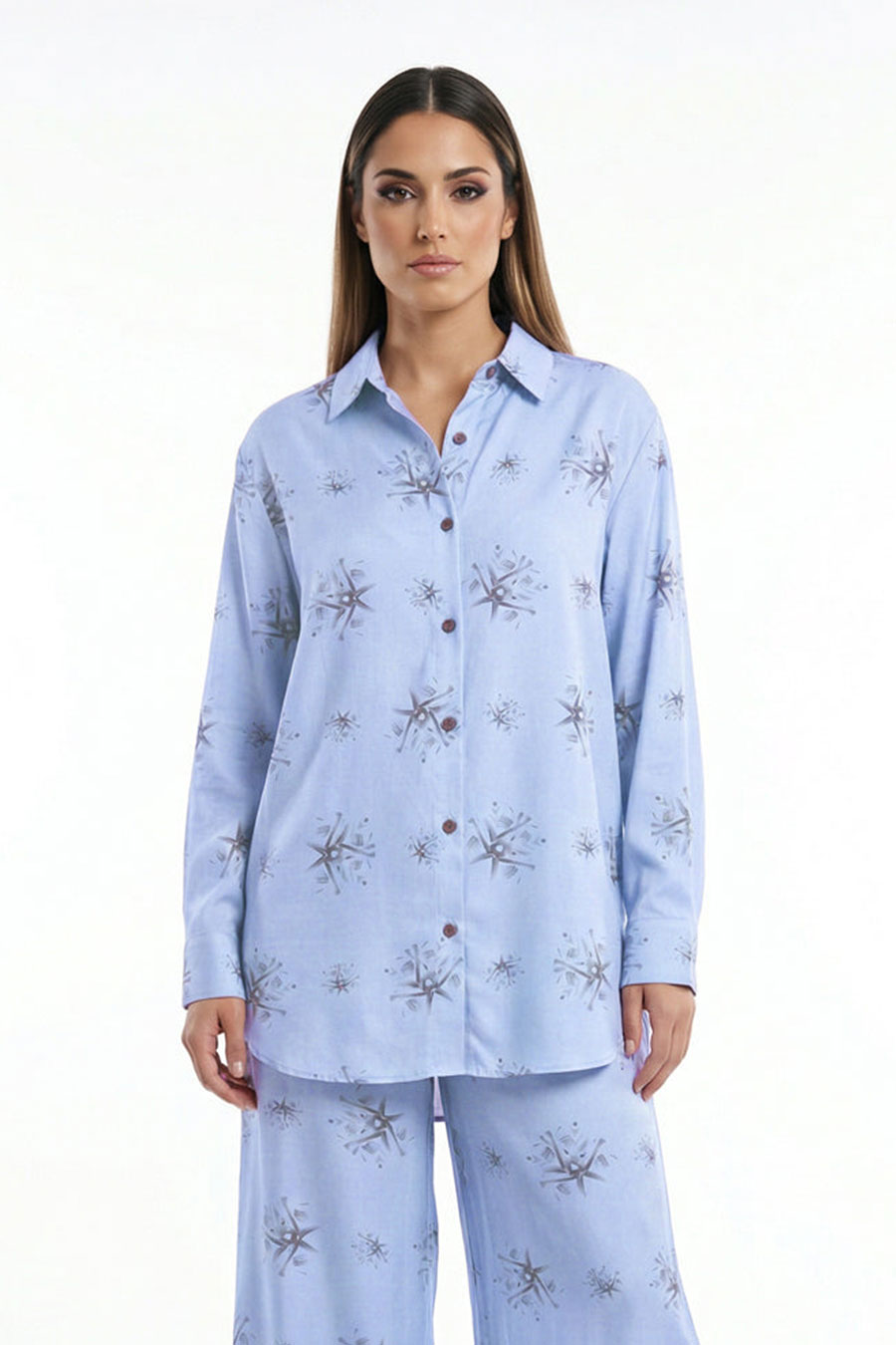 Blue Auralith Printed Shirt