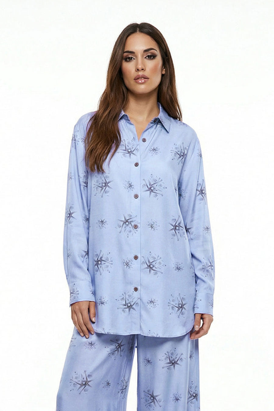Blue Auralith Printed Shirt