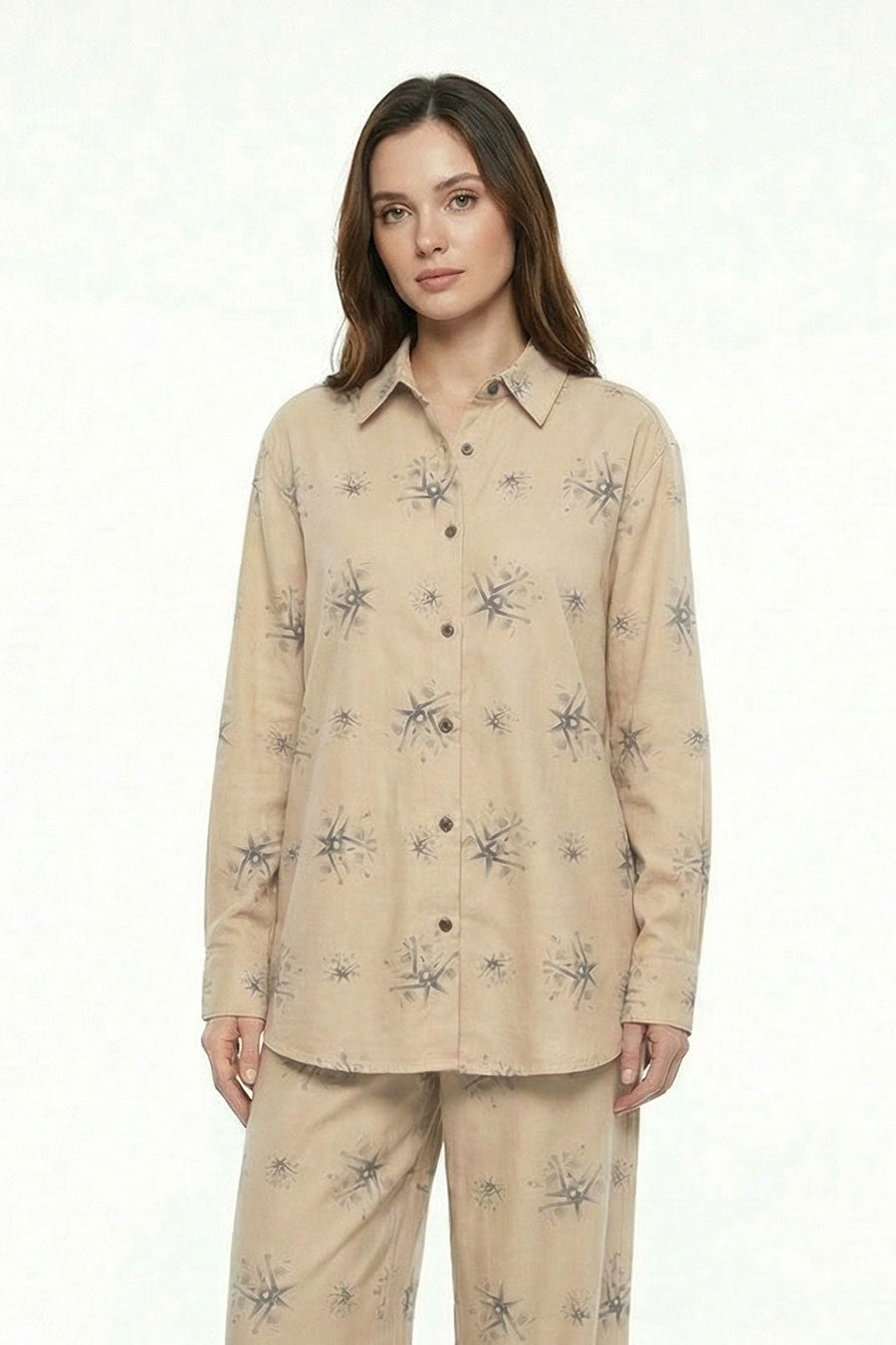 Beige Auralith Printed Shirt