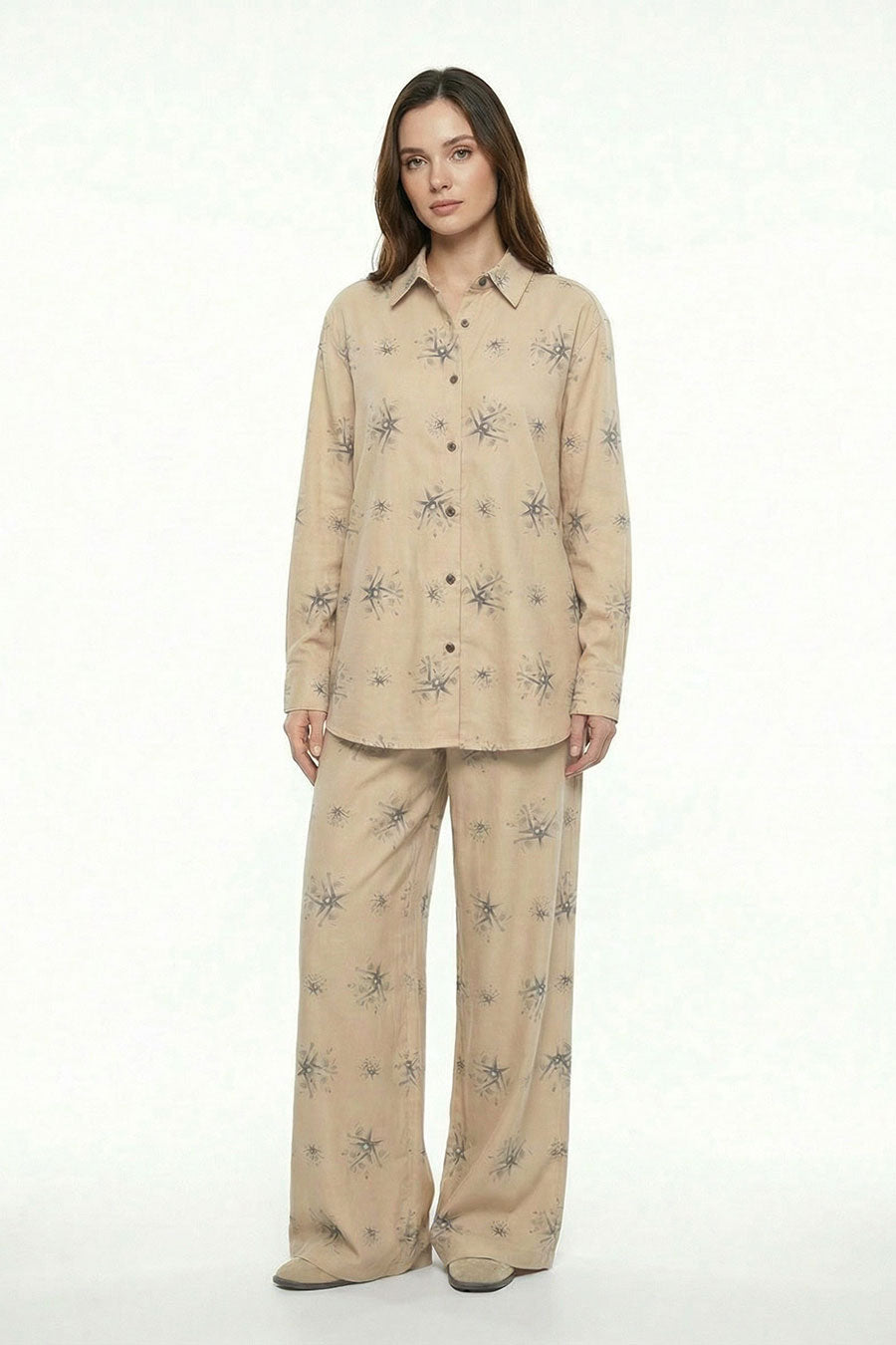 Beige Auralith Printed Shirt
