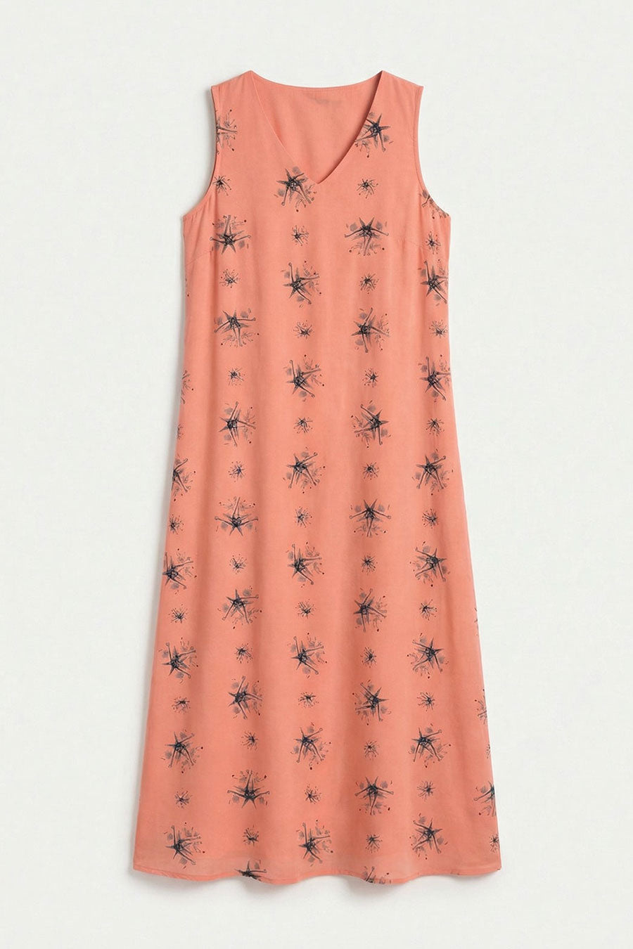 Orange Auralith Printed Sleeveless Dress