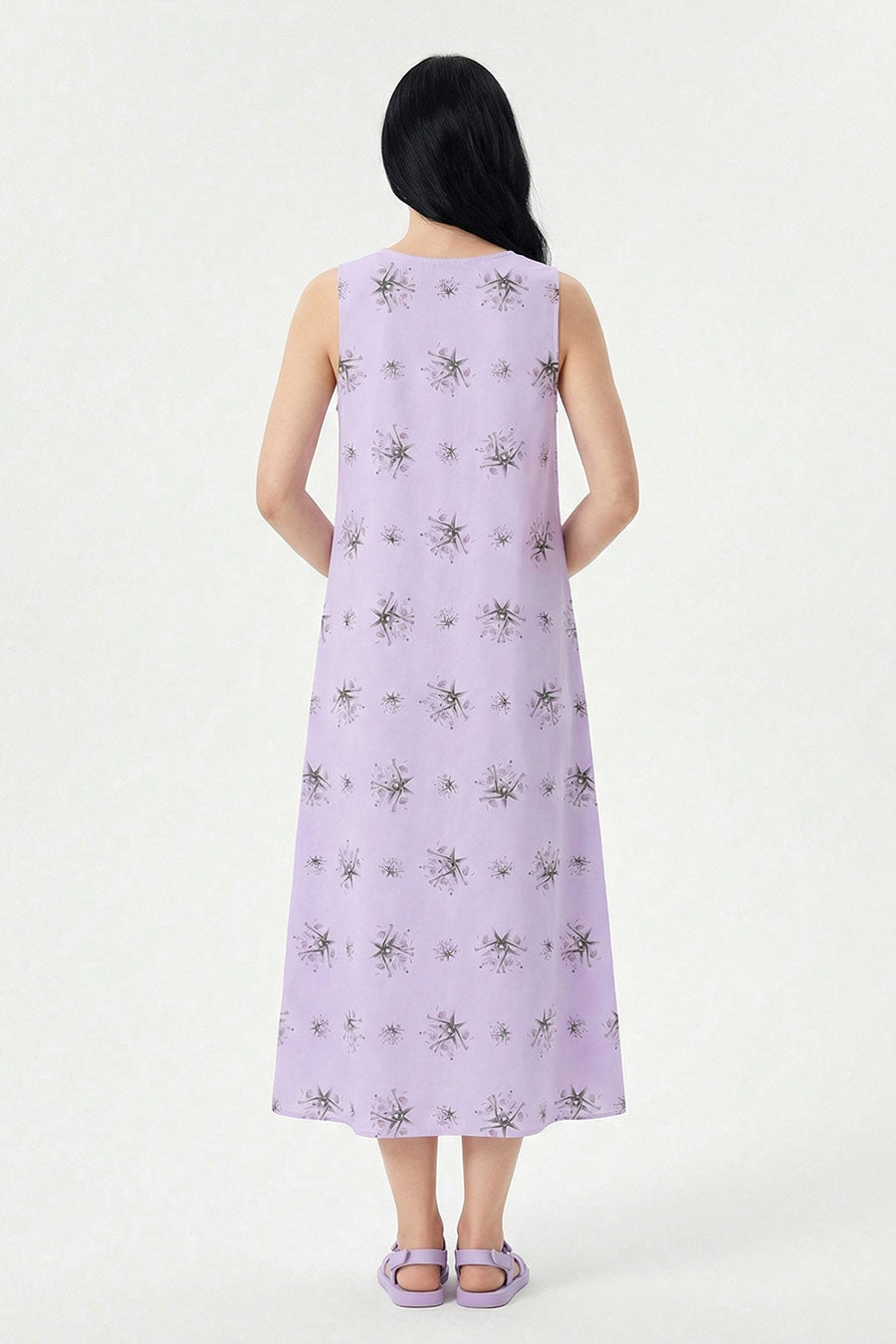 Pink Auralith Printed Sleeveless Dress