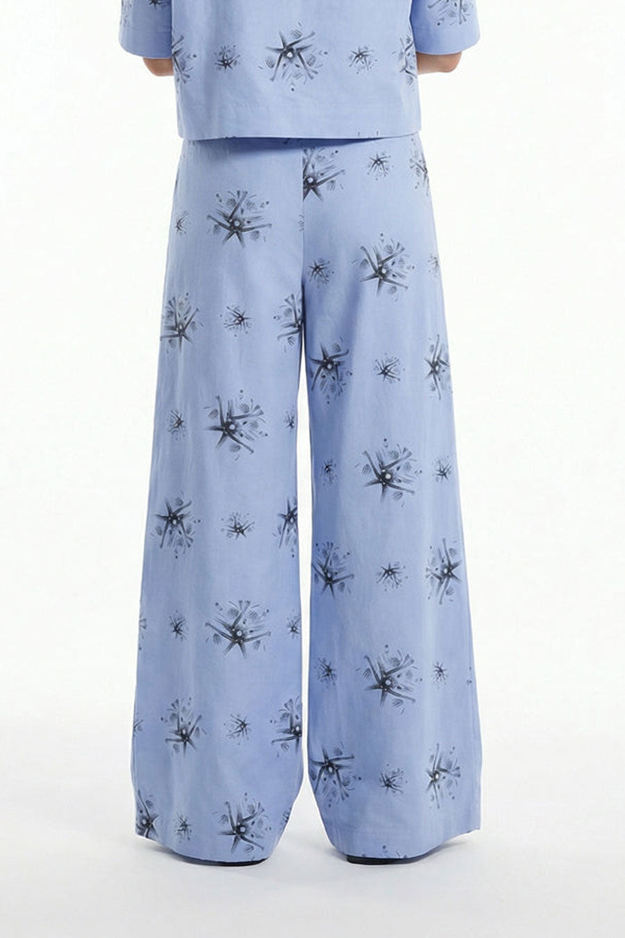 Blue Auralith Printed Wide Pants