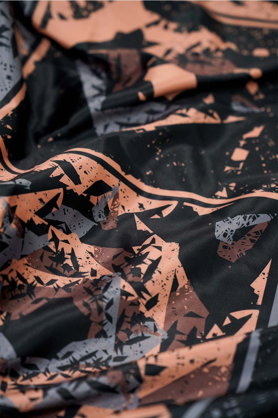 Black Cosmic Chaos Printed Pleated Skirt