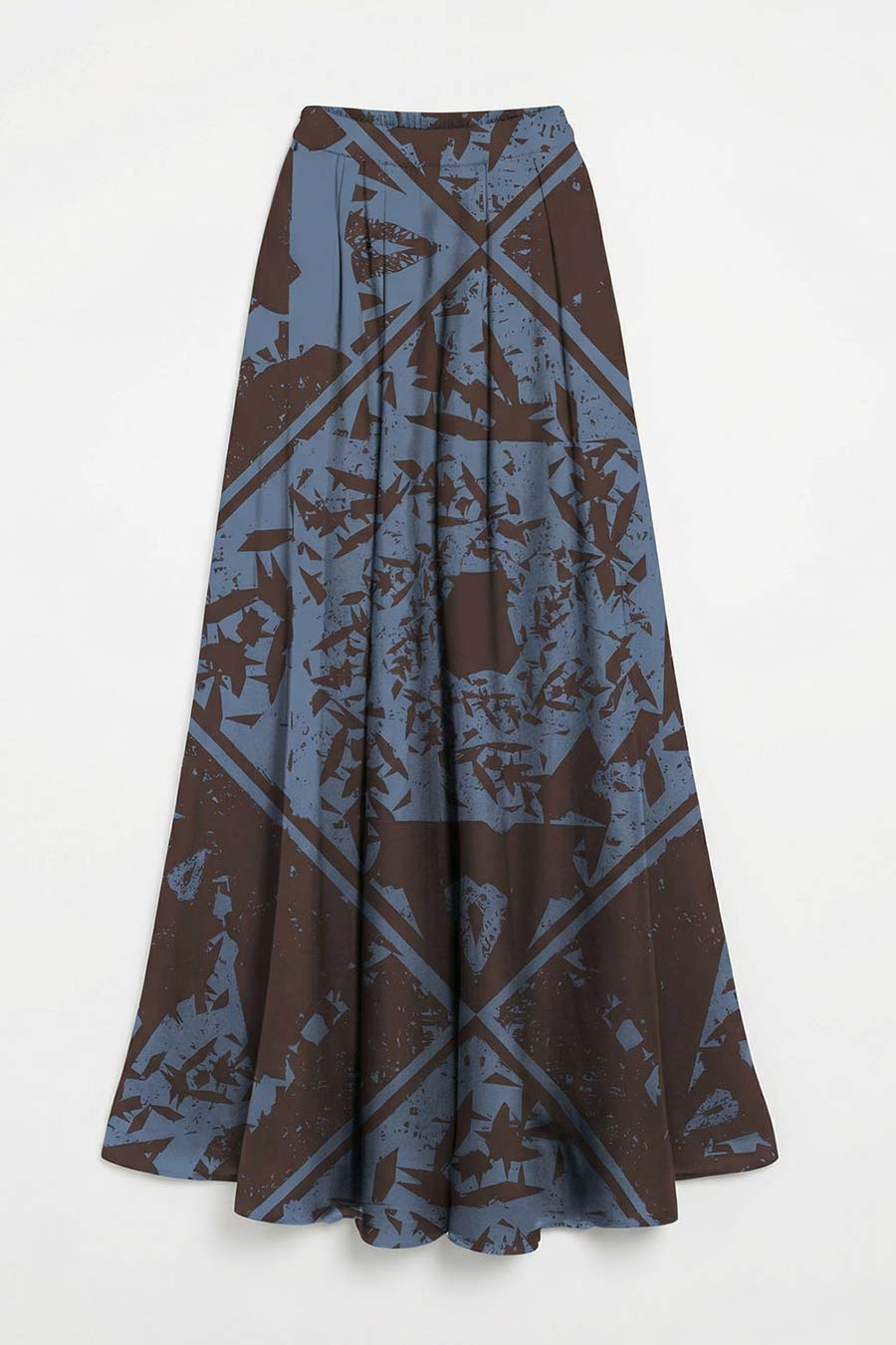 Blue-Black Cosmic Chaos Printed Skirt