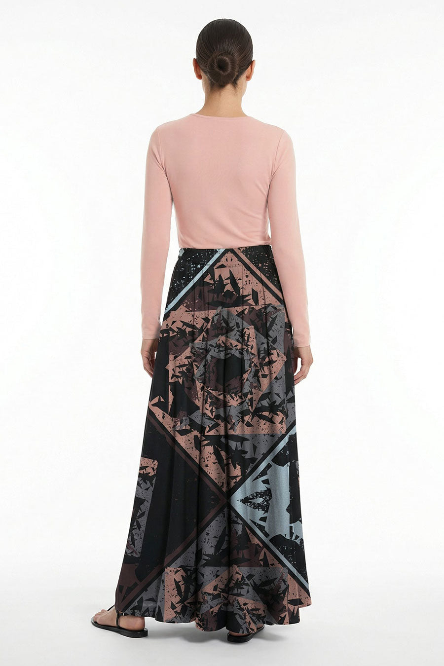 Black Cosmic Chaos Printed Skirt