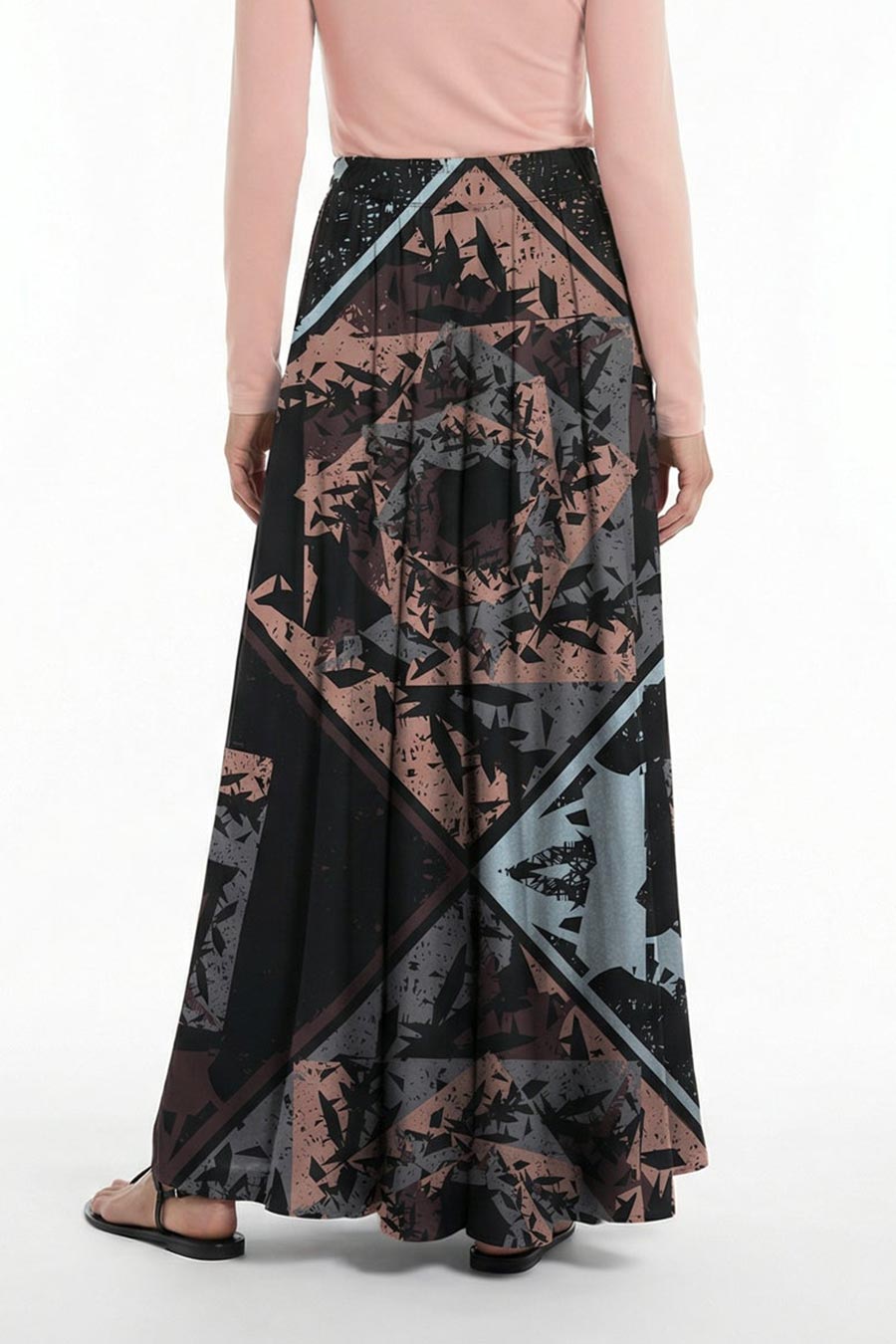 Black Cosmic Chaos Printed Skirt