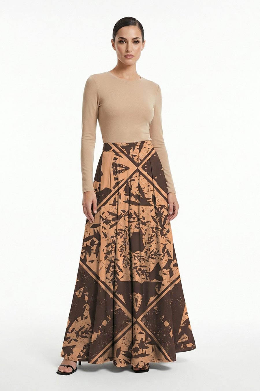 Yellow Cosmic Chaos Printed Skirt