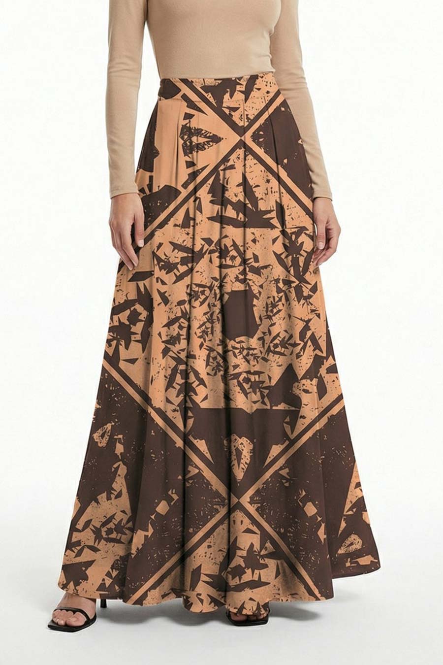 Yellow Cosmic Chaos Printed Skirt