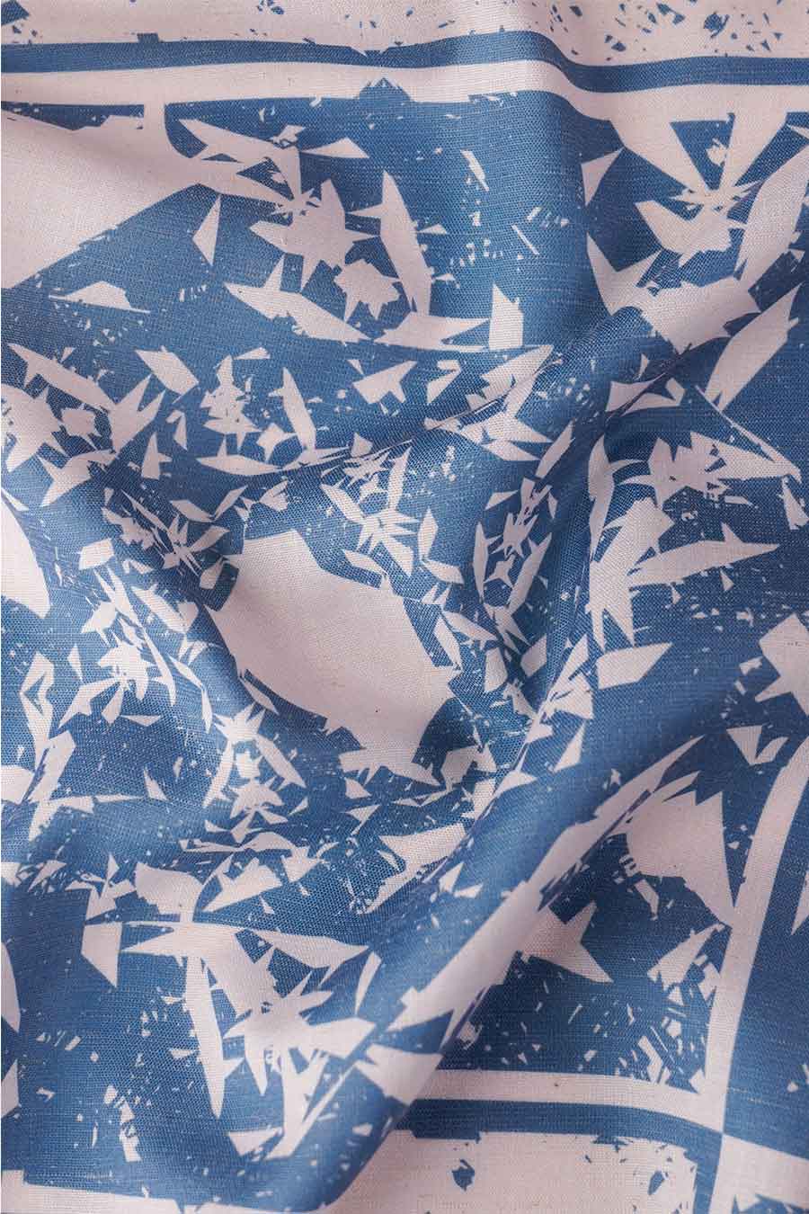 Beige-Blue Cosmic Chaos Printed Shirt