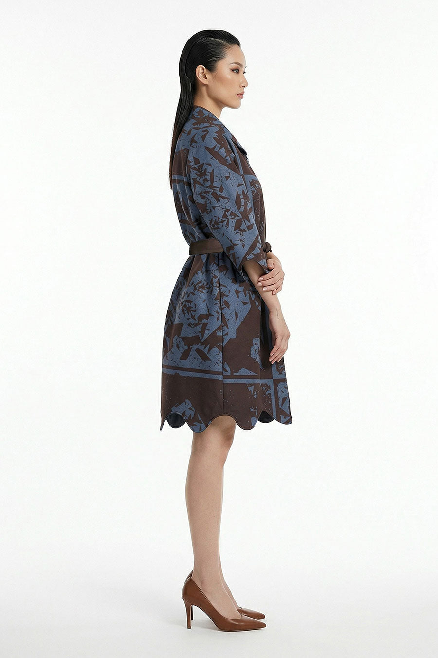 Black-Blue Cosmic Chaos Printed Short Dress