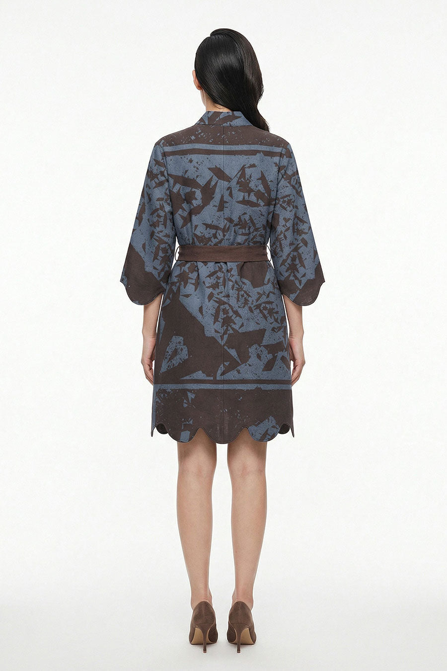 Black-Blue Cosmic Chaos Printed Short Dress