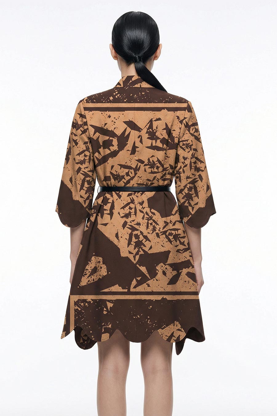 Yellow Cosmic Chaos Printed Short Dress