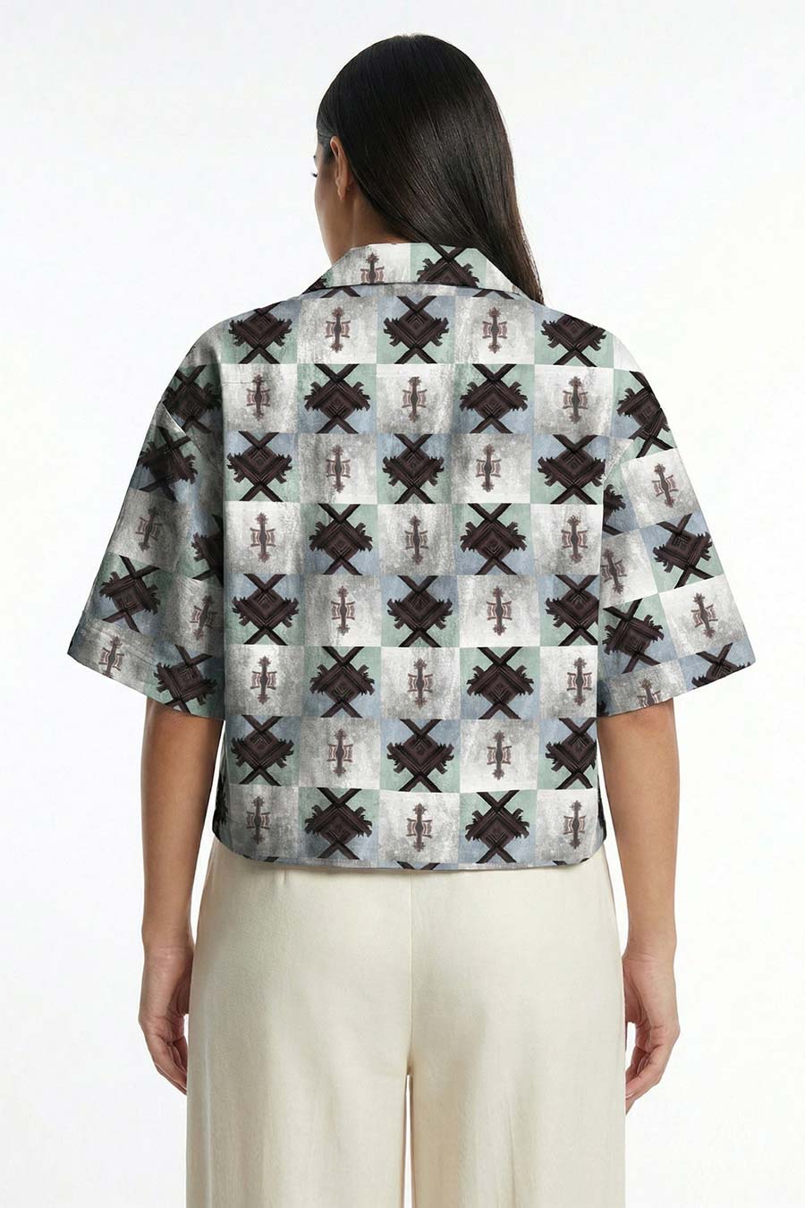 Multicolour Dynarche Printed Cropped Shirt