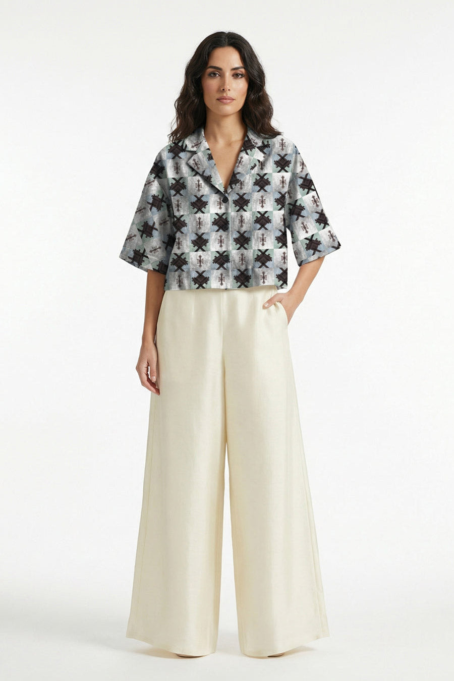 Multicolour Dynarche Printed Cropped Shirt