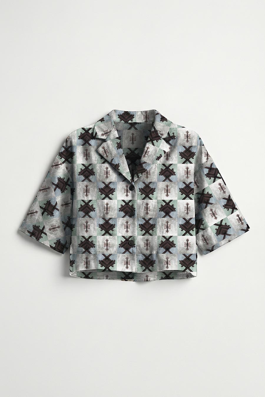 Multicolour Dynarche Printed Cropped Shirt