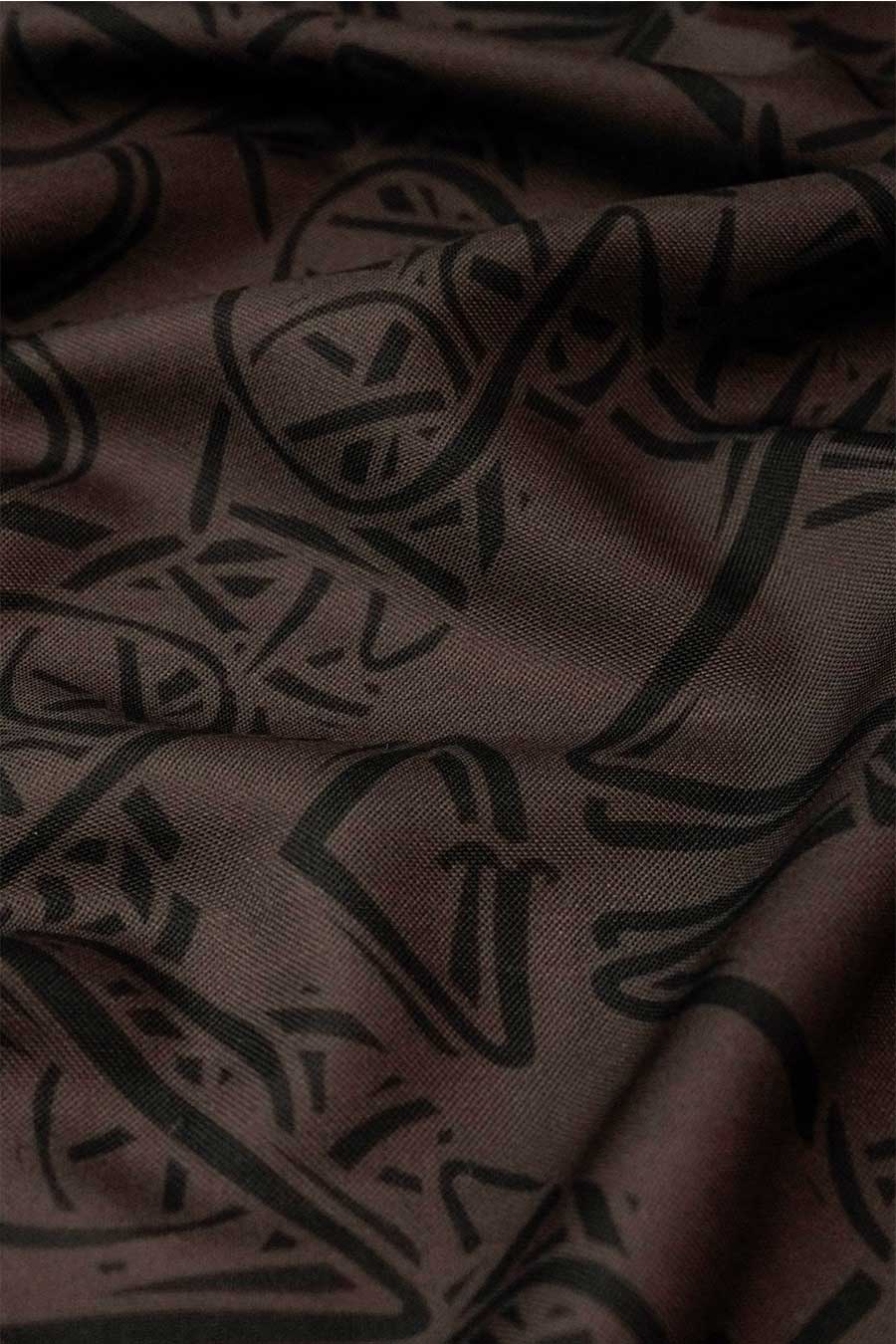 Mocha Timeless Impressions Printed Cropped Shirt