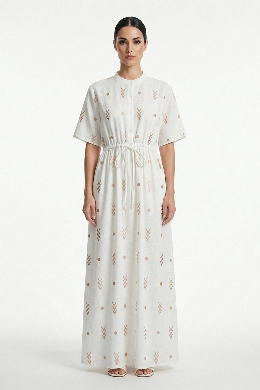 White Easy Is Right Printed Maxi Dress
